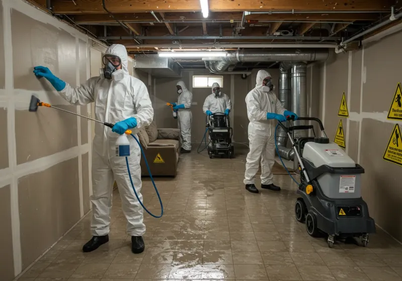 Basement Moisture Removal and Structural Drying process in Highpoint, OH